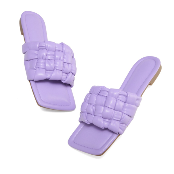 

arrival braid sandals flat heel summer fashion fancy color slipper women beach slides shoes casual slippers, Black