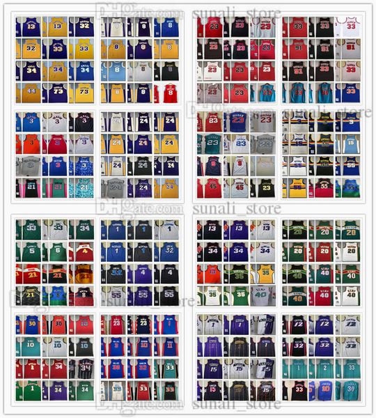 

mitchell ness retro basketball jerseys iverson pippen rodman mcgrady anthony garnett mutombo bibby stockton kemp payton barkley nash webber, Black;red