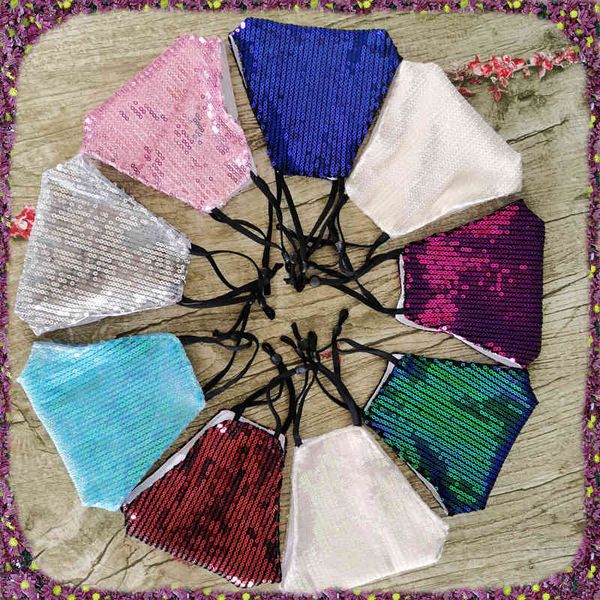 

single fashionable side printing pure cotton breathable washable sequin mask
