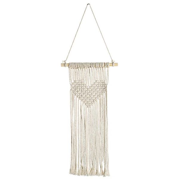 

tapestries bohemian macrame wall hanging woven heart tapestry birthday wedding gift handmade art decoration forhomelivingroom, bedroom
