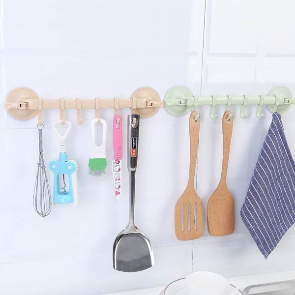 

hooks & rails adjustable hook rack towel hanging shelves double suction cup kitchen storage holders lock type sucker bathroom organizer