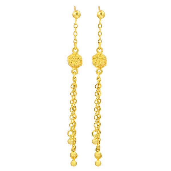 

women's tassel rose 24k gold plated charm earrings njge122 fashion wedding gift women yellow gold plate jewelry earring, Golden