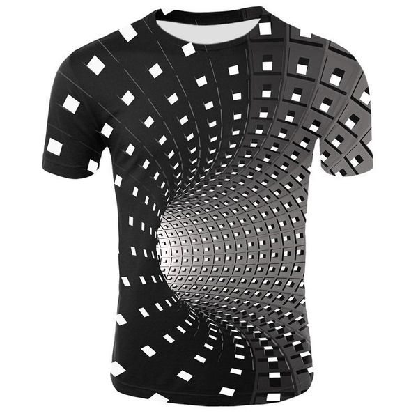 

men's t-shirts men funny 3d t-shirt summer vertigo printed compression hypnotic male shirt casual harajuku short sleeve party mens tee, White;black