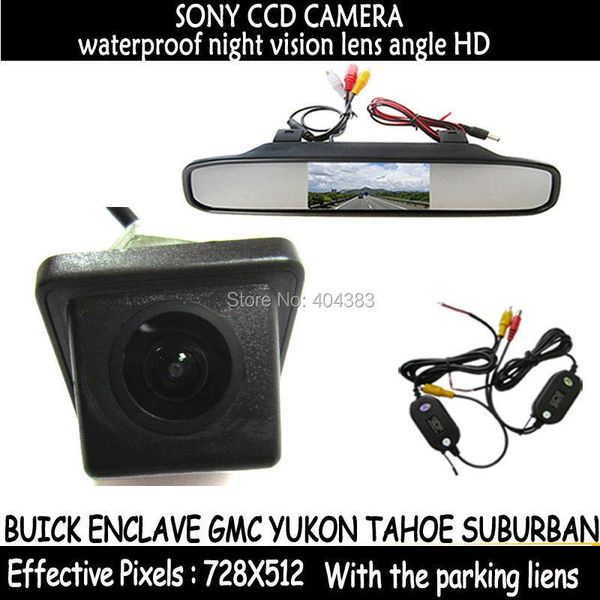 

car rear view cameras& parking sensors 4.3inch foldable tft lcd monitor+wireles sony ccd camera for enclave yukon tahoe suburban