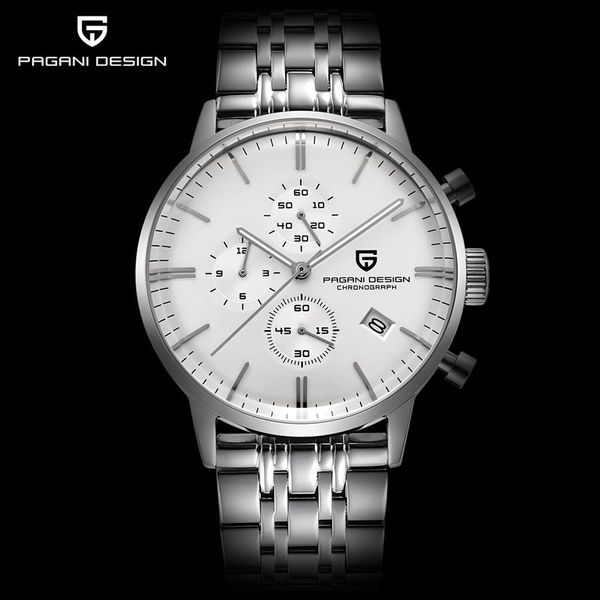

wristwatches pagani design 2021 watches for men quartz chronograph military watch business wristwatch relogio masculino, Slivery;brown