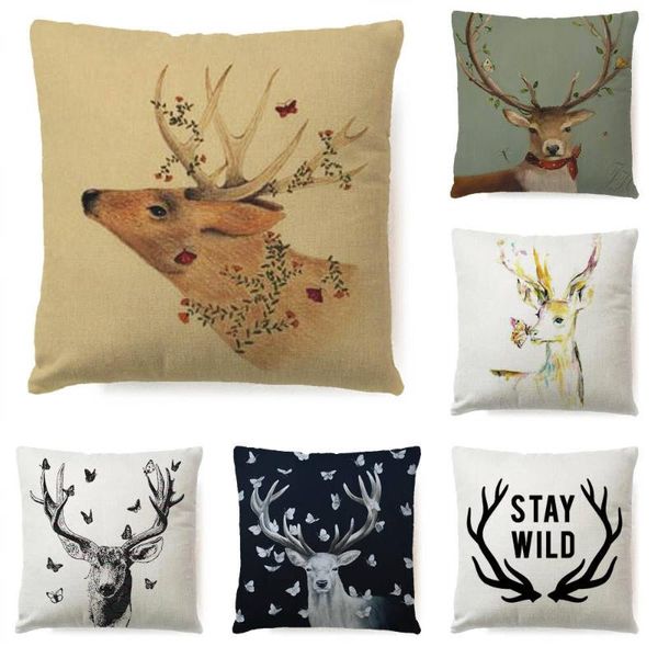 

cushion/decorative pillow christmas moose theme linen cushion
