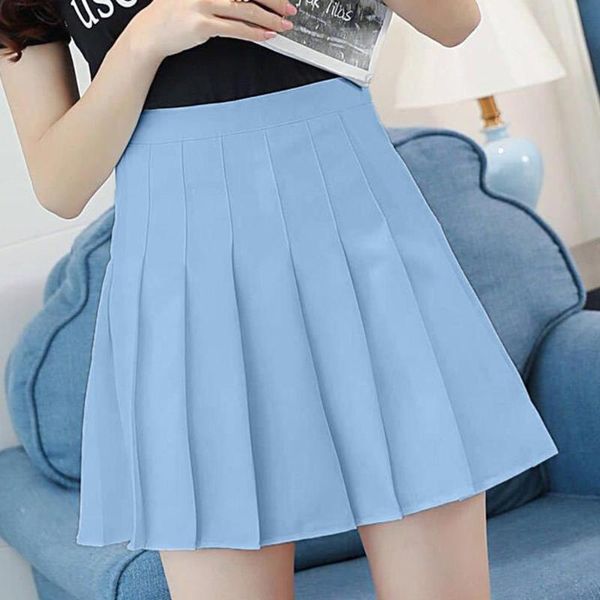 

skirts pleat skirt women harajuku preppy style solid mini cute japanese school uniforms ladies jupe kawaii saia faldas #, Black