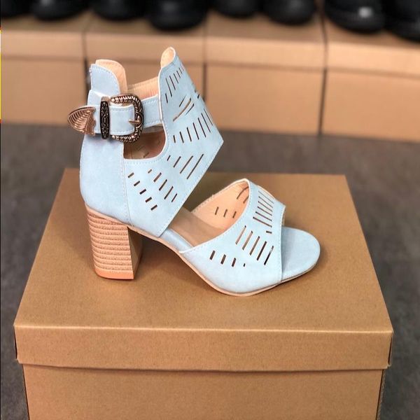 

luxury high heels summer size suede mid-heel with 2021 wedding crystal shoes buckle beach metal designer slides sandals 35-43 no26 cfrq, Black