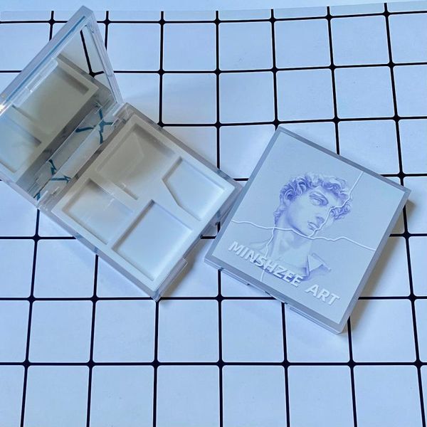 

storage bottles & jars 3pcs cosmetic compact 4 grids square empty eye shadow palette transparent lipstick container eyeshadow packing box