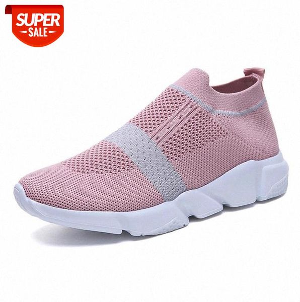 

women shoes knitting sock sneakers spring summer slip on flat plus size loafers flats walking female #mu1m