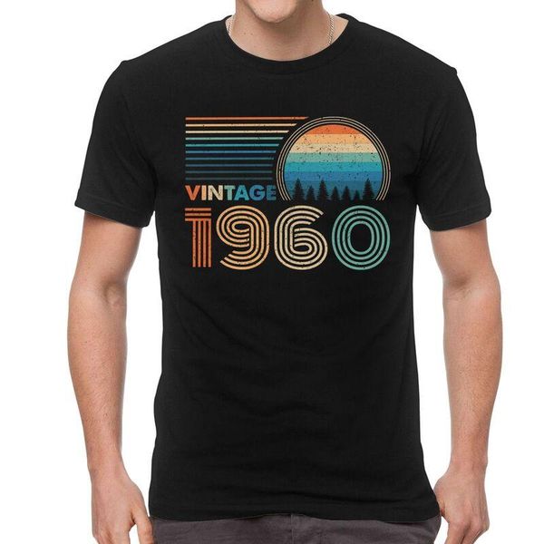 

men's t-shirts male vintage 1960 t-shirt fashion 60s birthday gift tshirt short sleeve cool t shirt cotton tee merch, White;black