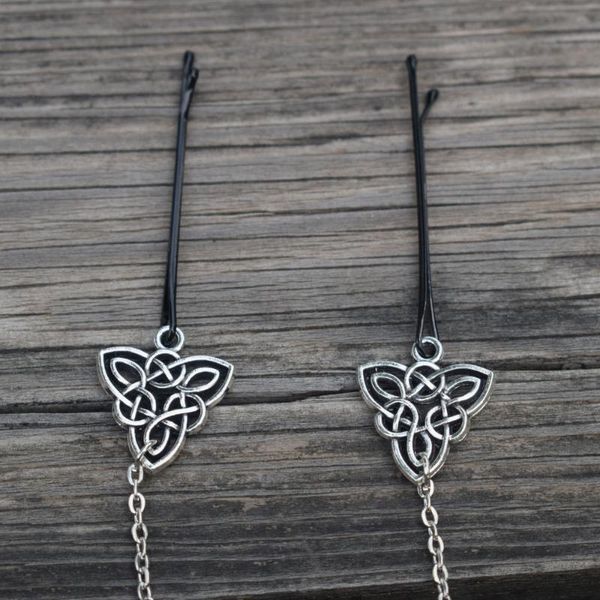 

hair clips & barrettes 1pcs celtics knot accessories norse pin viking clip for women longhair decorat, Golden;silver