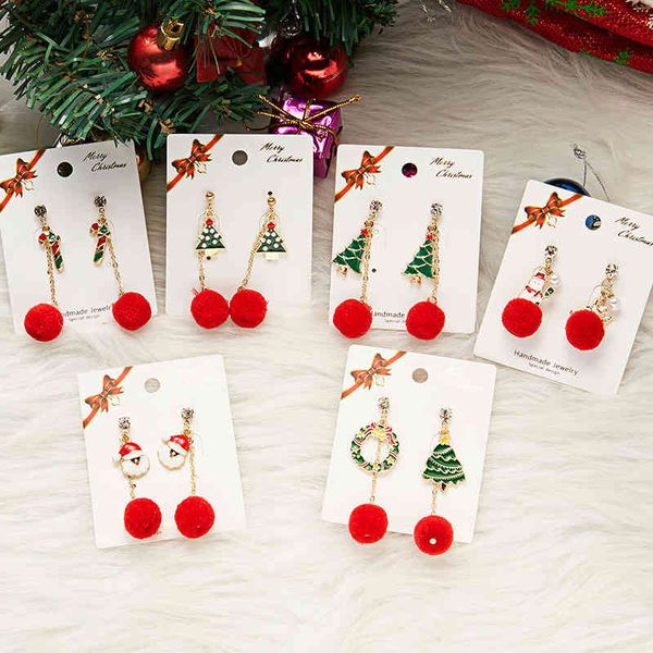 

christmas new hairball pendant earrings trend ornaments