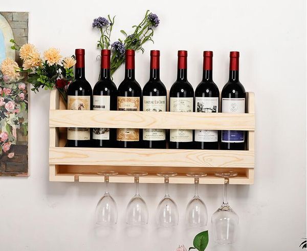 

tablewine racks rack wooden bar wall mounted holders creative retro cups goblet cooler christmas el decoration