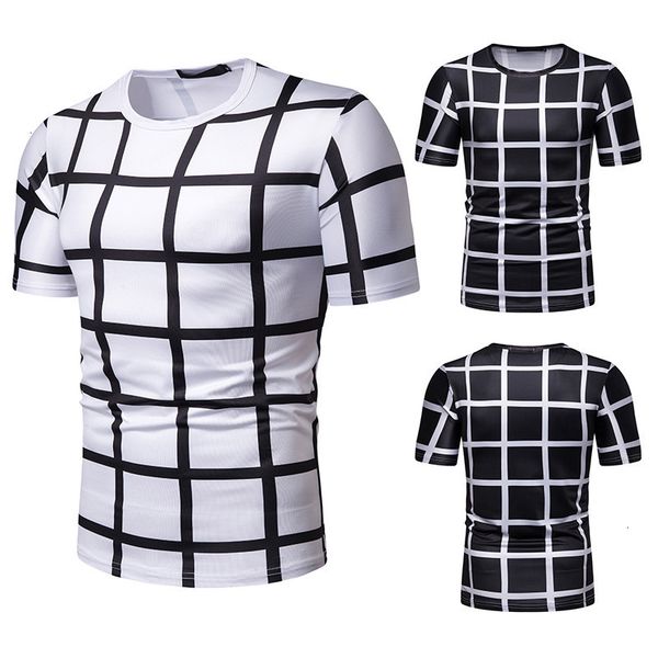 

t-shirts sleeve t-shirt tx84 men's plaid printed short summer, White;black