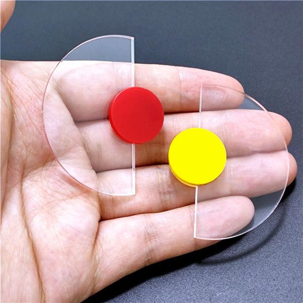 

red yellow semicircle geometric stud earring for women classic simple acrylic clear jewelry accessories, Golden;silver