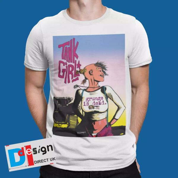 

tank girl t-shirt movie retro 1980's tee film cult 2 sci fi grunge is dead, White;black