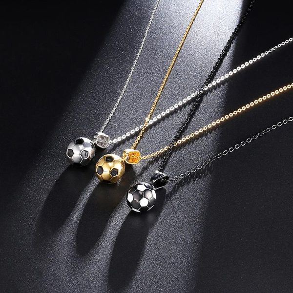 

pendant necklaces men necklace stainless steel steampunk football pendants sporty jewelry gifts for male accessories, Silver