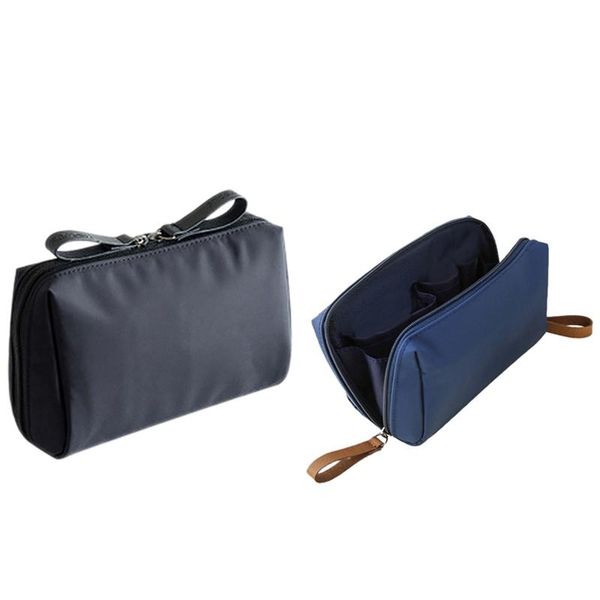 

cosmetic bags & cases kf-2 pcs solid bag women makeup pouch toiletry waterproof organizer case blue black