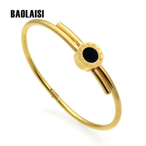 

women wedding bracelet roman numeral brand bracelets & bangles gold/rose gold bangle engraved shell jewelry for gift, Black