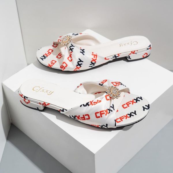 

slippers luxurious 2021 ladies shoes slides casual female sandals rhinestone flower woman flat, Black