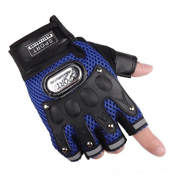 

FHS cycling gloves half finger male spring summer autumn breathable wear resistant outdoor sports mittens fingerless gloves bicycle motorcy, Blue;gray