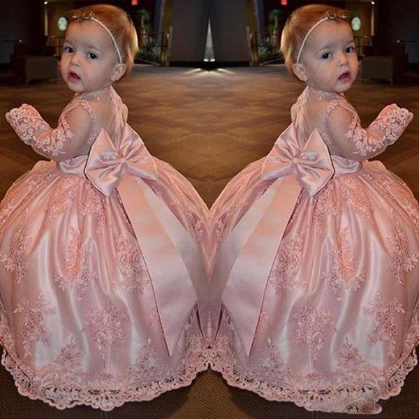 

girl's dresses luxury little girls pageant lace 3d floral appliqued beads jewel neck flower girl dress for wedding party gowns pri, Red;yellow