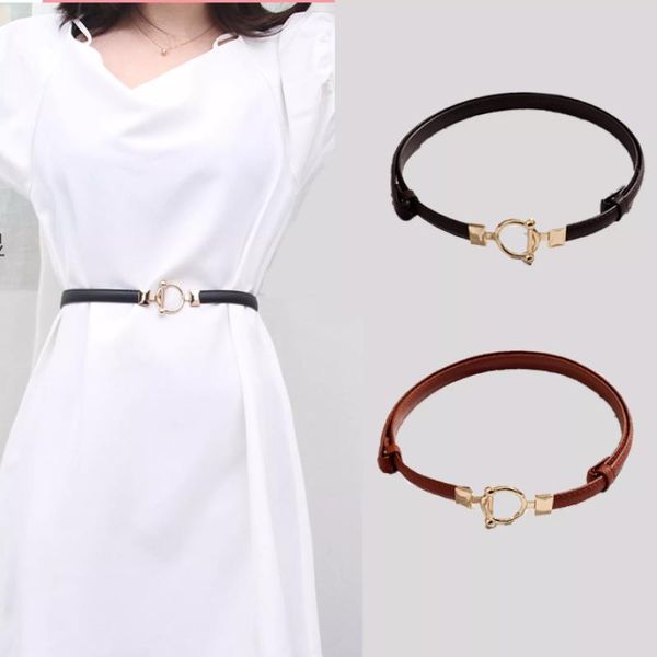 

belts shiny small leather belt girdle female decorative dress korean trousers fashion skirt, Black;brown