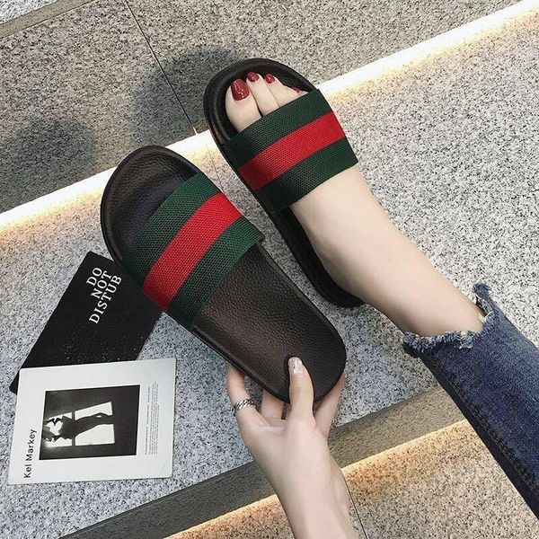 

slippers women's sandals men's flat shoes bathing non-slip flip flops fashion lovers indoor floors zapatillas de hombre, Black