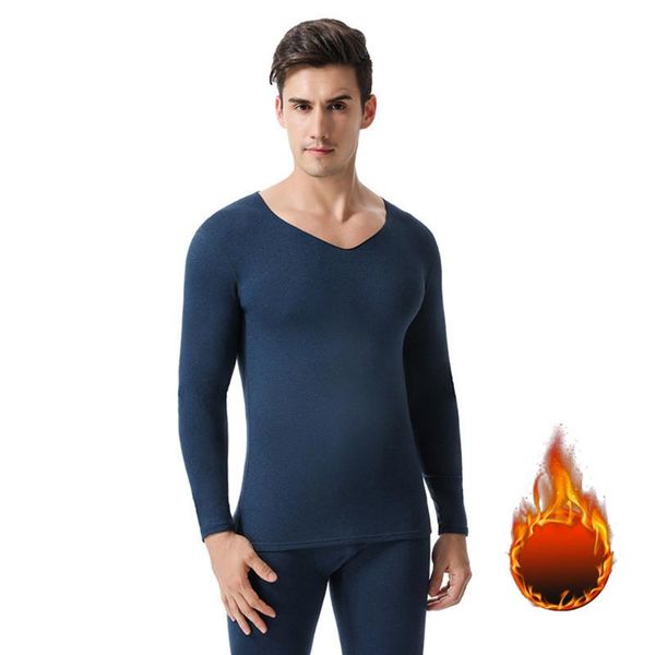 

men's thermal underwear soft set comfortable long johns mens fleece lined & bottom, Black;white