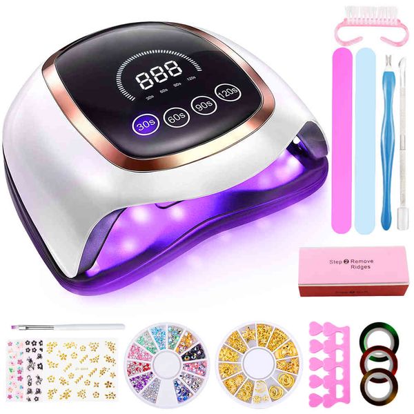 Unhas atualizadas com botão de toque inteligente e 4 temporizadores UV lâmpada LED secador de unhas para todos os géis rápidos velocidade de tratamento de manicure