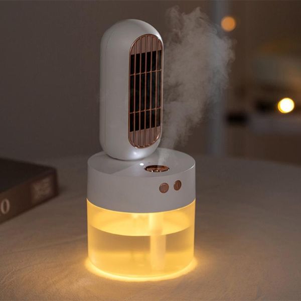 

electric fans portable humidification small fan household spray white