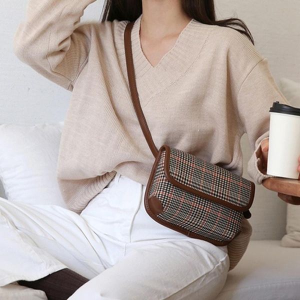 

evening bags china factory wholesale lattice women messenger bag plaid leather custom classic crossbody