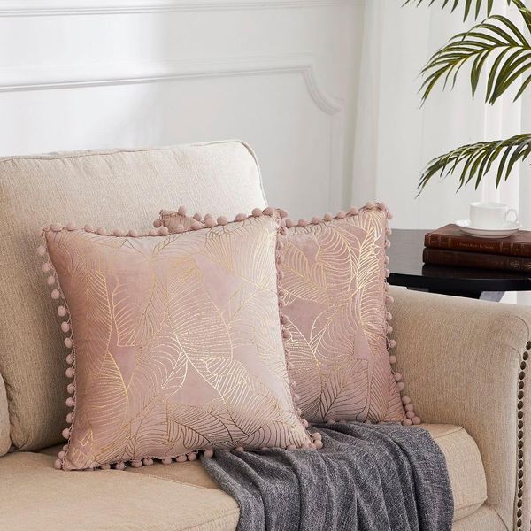 Capa de almofada para sofá de sofá decoração de casa rosa Aluz -travesseiro