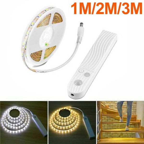 

motion sensor led strip lamp iilumination usb port battery wireless tv under stairs cabinet closet bed side night light