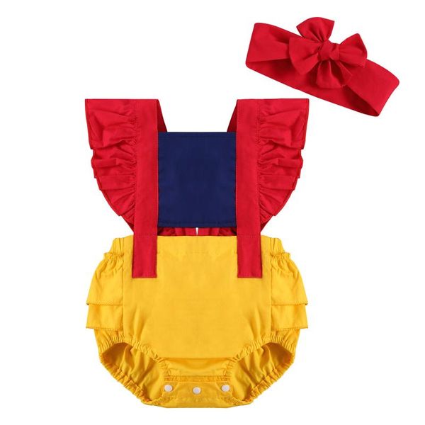 

jumpsuits baby & children's 0-24m born girls boys bodysuits ruffles short sleeve patchwork backless party, Blue