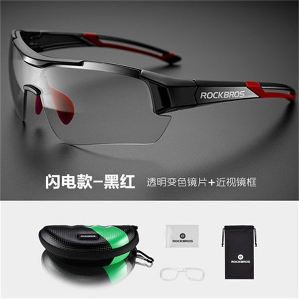 

pchromic cycling rockbros glasses bicycle outdoor sports sunglasses discoloration glasses mtb road bike goggles bike eyewear, White;black