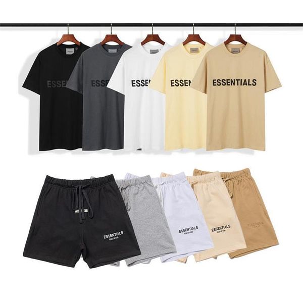 

men designer tracksuit t-shirt luxury summer pants jogger suits printing fear of god essentials cotton sportswear male clothing, Gray