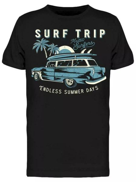 

surf trip vintage car tee men's -image by shutterstock, White;black