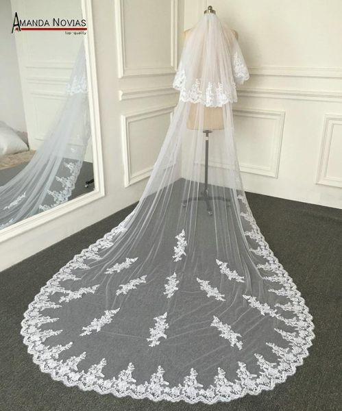 

bridal veils latest two layer lace edge veil real pos 2021, Black