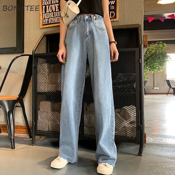 

Women's Jeans Wide Leg Women Long Solid Vintage Elegant All-match Casual Womens Trousers Korean Style Ladies Harajuku Chic Fashion Dail, Blue