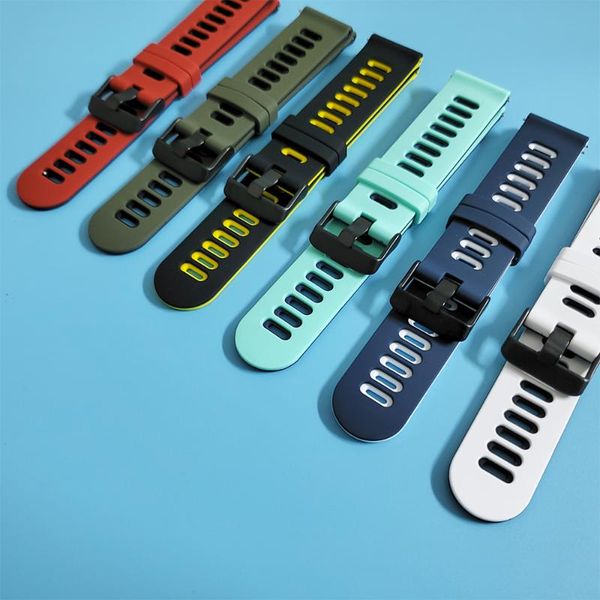 

watch bands sport silicone correa wrist band for huawei gt 2 pro strap 42mm 46mm & 2e bracelet watchbands, Black;brown