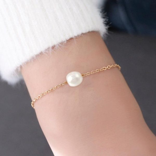 

charm bracelets women's pearl pendant bracelet elegant jewelry, Golden;silver