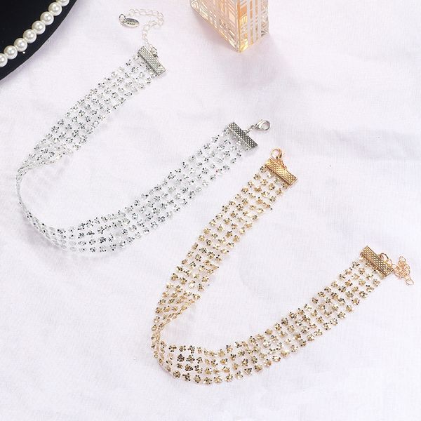 

cool style exquisite clavicle chain style super flash mesh sequin neck chain, Silver