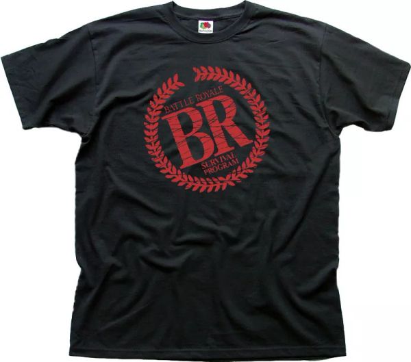 

BATTLE ROYALE Logo movie dvd comic book black t-shirt 01467, White;black