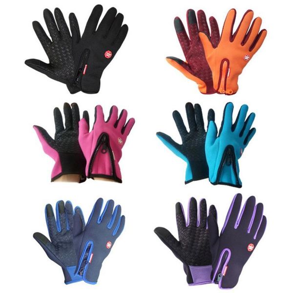 

windproof winter warm gloves snow ski non-slip snowboard motorcycle riding touch screen fast cycling, Black