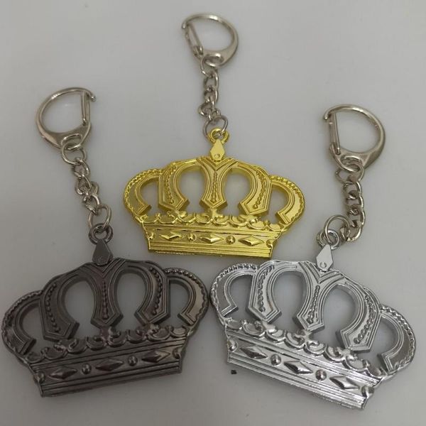 

keychains metal golden crown luxury vip japan jdm car keyring keychain key chain ring quality pattern emblem badge, Silver