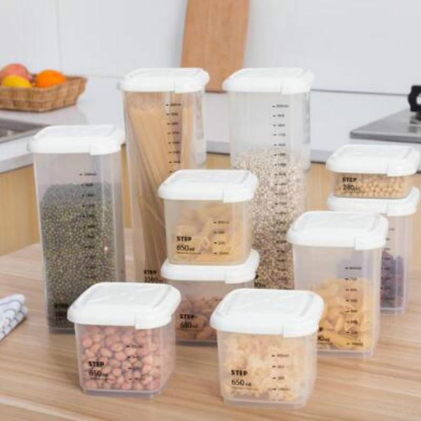 

storage bottles & jars 4-volume sealed plastic , kitchen box, transparent container to keep cool, b1