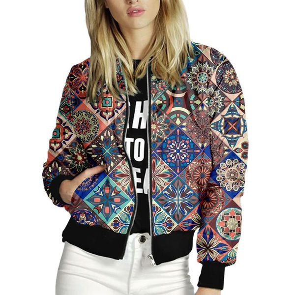 

women's jackets 2021 stand-up collar baseball uniform retro stitching ladies fashion jacket digital printing casual, Black;brown