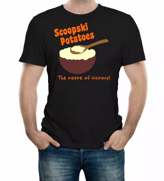

scoopski potatoes t-shirt - funny t shirt impractical jo sal jokers q murr retro, White;black